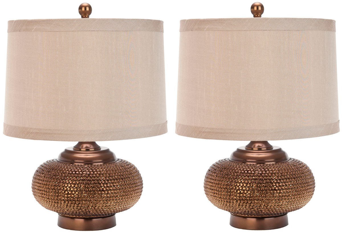 Safavieh Alexis 19-Inch H Gold Bead Lamp Set Of 2 - Copper | Table Lamps | Modishstore - 2