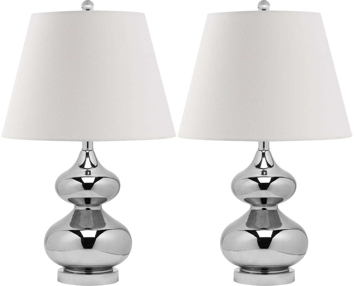 Safavieh Eva 24-Inch H Double Gourd Glass Lamp Set Of 2 - Silver | Table Lamps | Modishstore - 2