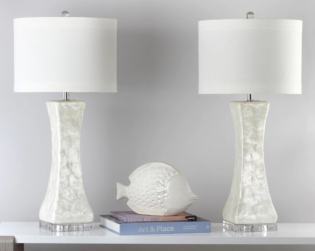 Safavieh Shelley 30-Inch H Concave Table Lamp Set Of 2 - White | Table Lamps | Modishstore - 6