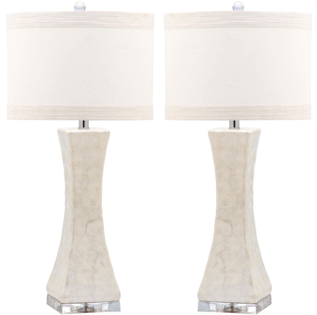 Safavieh Shelley 30-Inch H Concave Table Lamp Set Of 2 - White | Table Lamps | Modishstore - 4