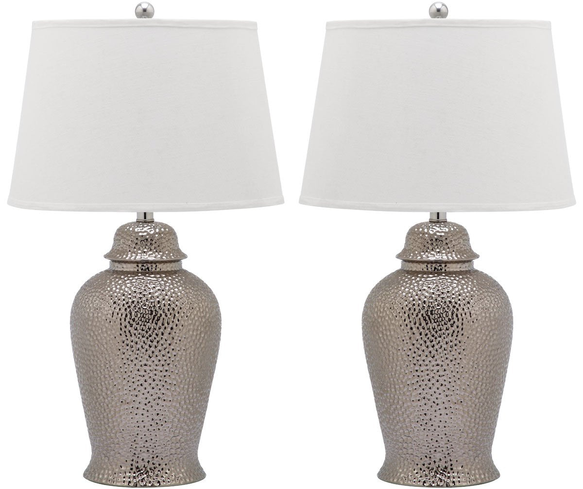 Safavieh Sterling 27.5-Inch H Ginger Jar Lamp Set Of 2 - Silver | Table Lamps | Modishstore - 2