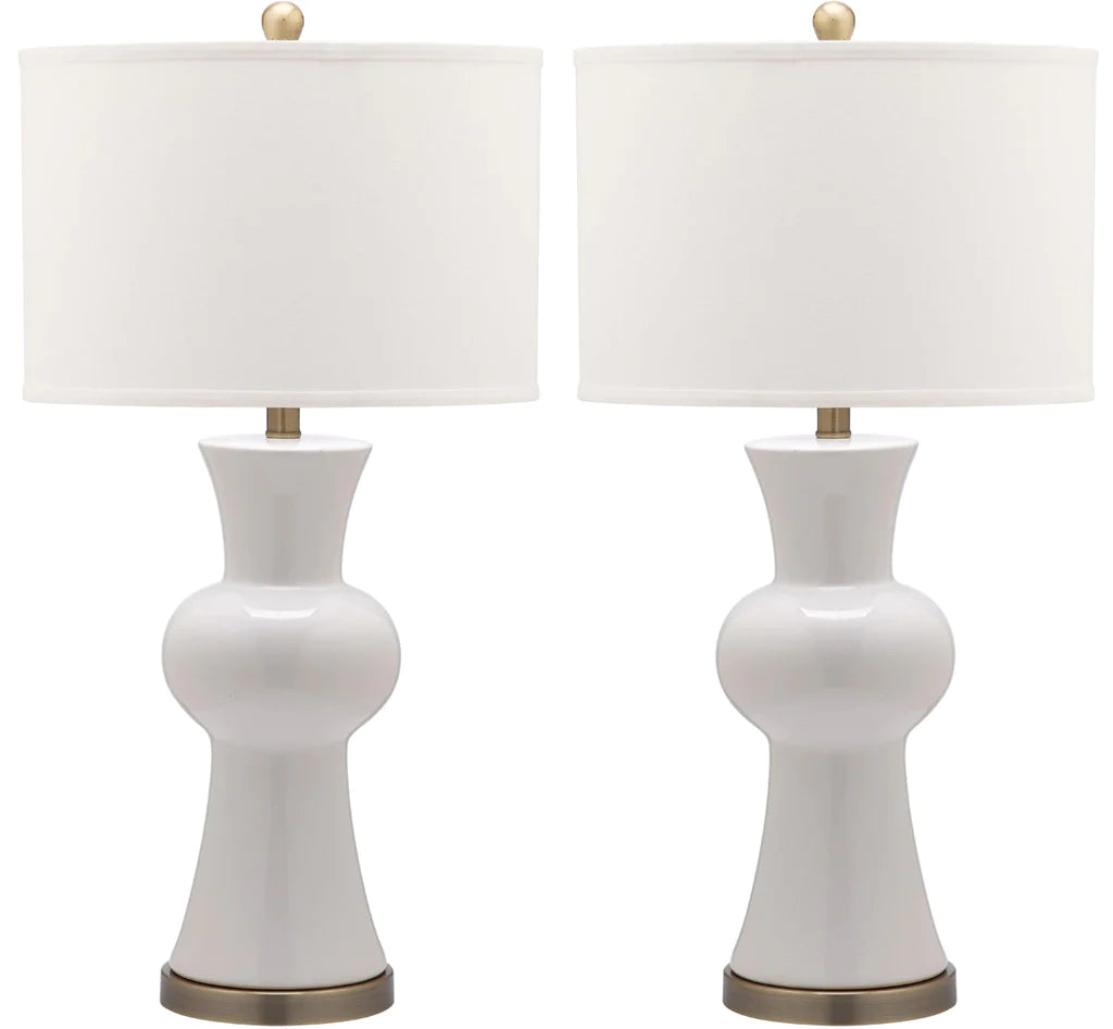 Safavieh Lola 30-Inch H Column Lamp Set Of 2 - White | Table Lamps | Modishstore - 2