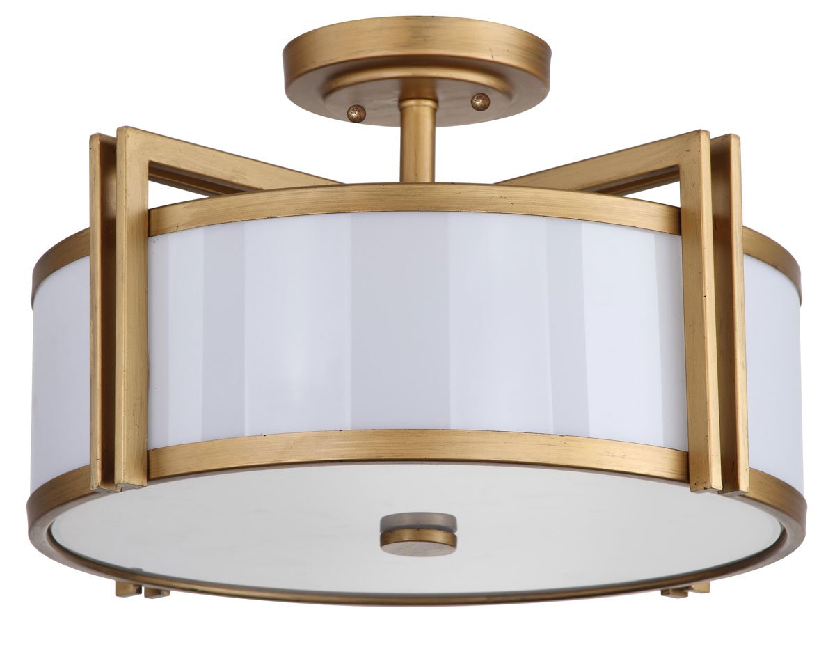 Safavieh Dark Grey 3 Light Antique Gold 17-Inch Dia Semi Flush - Antique Gold | Ceiling Lamps | Modishstore - 2