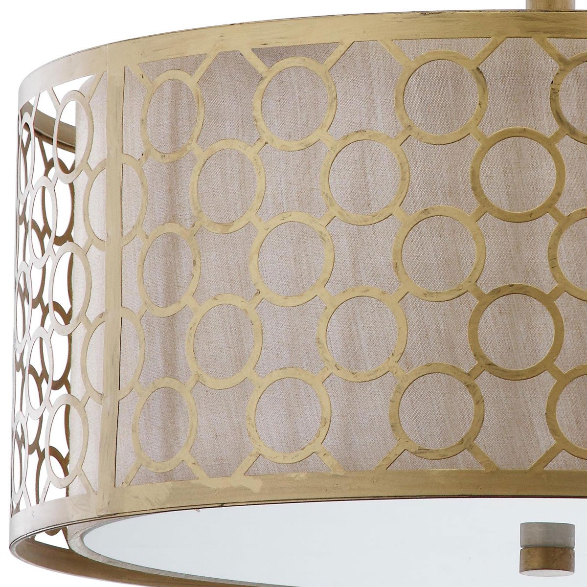 Safavieh Giotta Circle Trellis 3 Light Antique Gold 16-Inch Dia Semi Flush - Antique Gold | Ceiling Lamps | Modishstore - 3