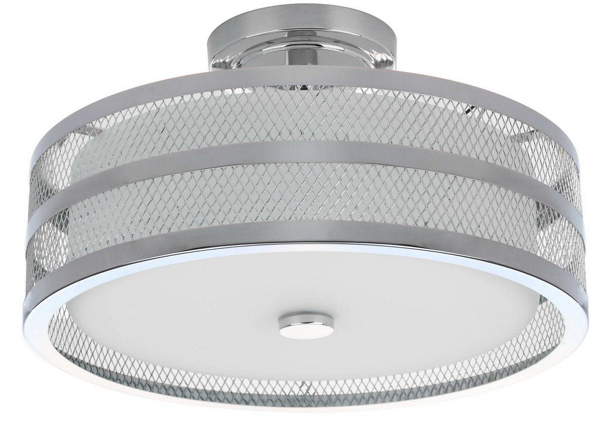 Safavieh Greta 3 Light Chrome 15.75-Inch Dia Veil Semi Flush - Chrome | Ceiling Lamps | Modishstore - 2