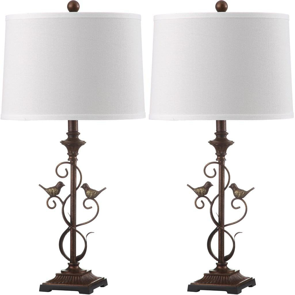 Safavieh Birdsong 28-Inch H Table Lamp Set Of 2 - Oil Rubbed Bronze (Black) | Table Lamps | Modishstore - 2