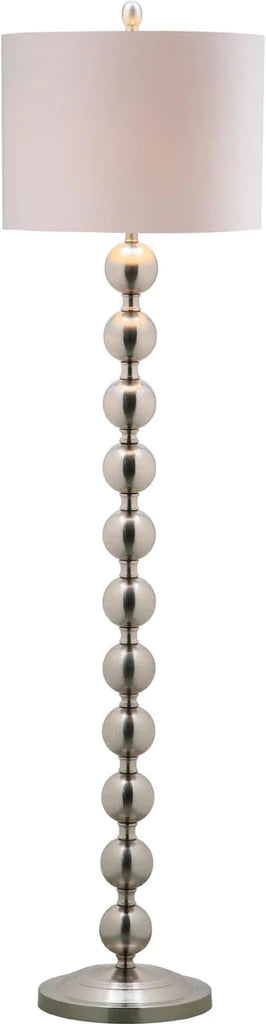 Safavieh Reflections 58.5-Inch H Stacked Ball Floor Lamp - Nickel | Floor Lamps | Modishstore