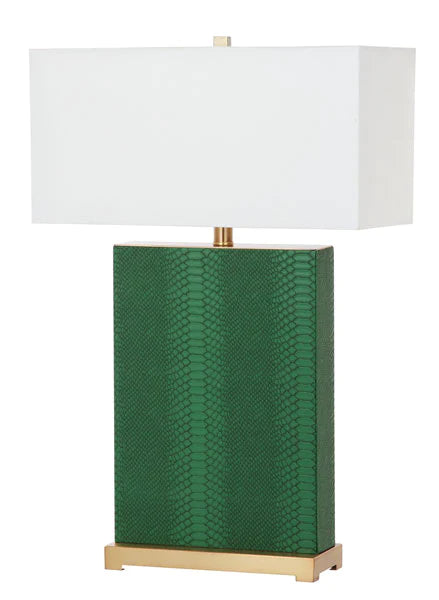 Safavieh Joyce 27.75-Inch H Faux Snakeskin Table Lamp Set Of 2 - Dark Green | Table Lamps | Modishstore - 2