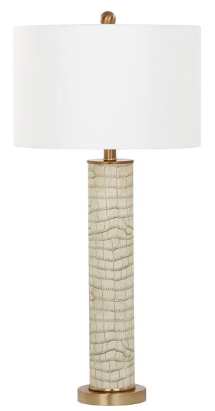 Safavieh Ollie 31.5-Inch H Faux Alligator Table Lamp Set Of 2 - Cream | Table Lamps | Modishstore - 2