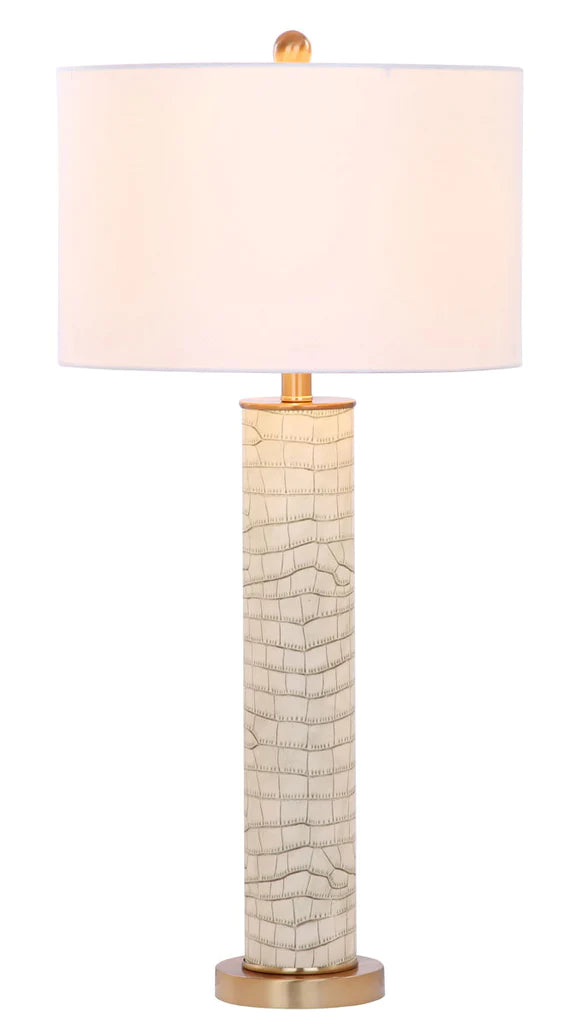 Safavieh Ollie 31.5-Inch H Faux Alligator Table Lamp Set Of 2 - Cream | Table Lamps | Modishstore - 3