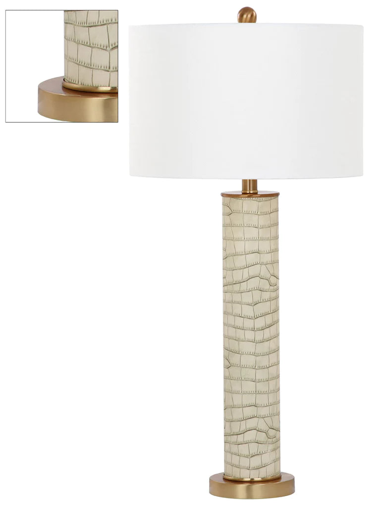 Safavieh Ollie 31.5-Inch H Faux Alligator Table Lamp Set Of 2 - Cream | Table Lamps | Modishstore - 4