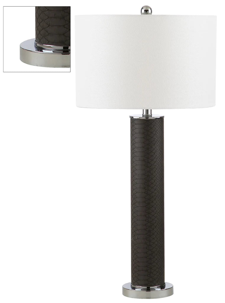 Safavieh Ollie 31.5-Inch H Faux Snakeskin Table Lamp Set Of 2 - Grey | Table Lamps | Modishstore - 4