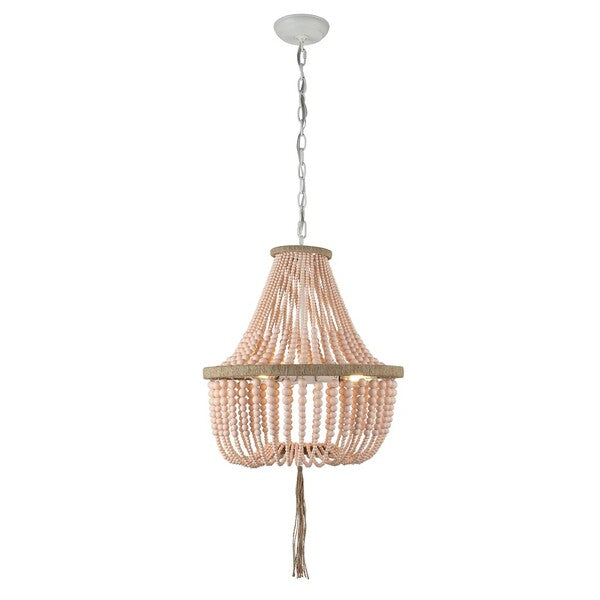 Safavieh Lush Kristi 3 Light 16.5 Inch Dia Blush Beaded Pendant - Blush | Pendant Lamps | Modishstore - 2