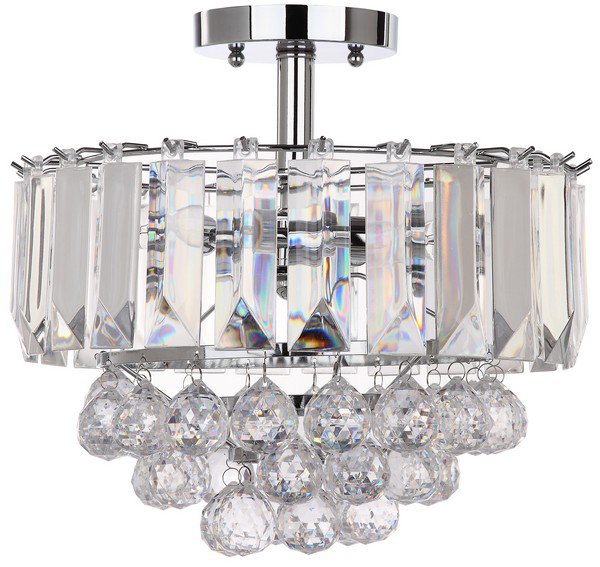 Safavieh Vaxcel 3 Lights Chrome Acrylic 13.5-Inch Dia Flush Mount - Chrome | Ceiling Lamps | Modishstore - 2