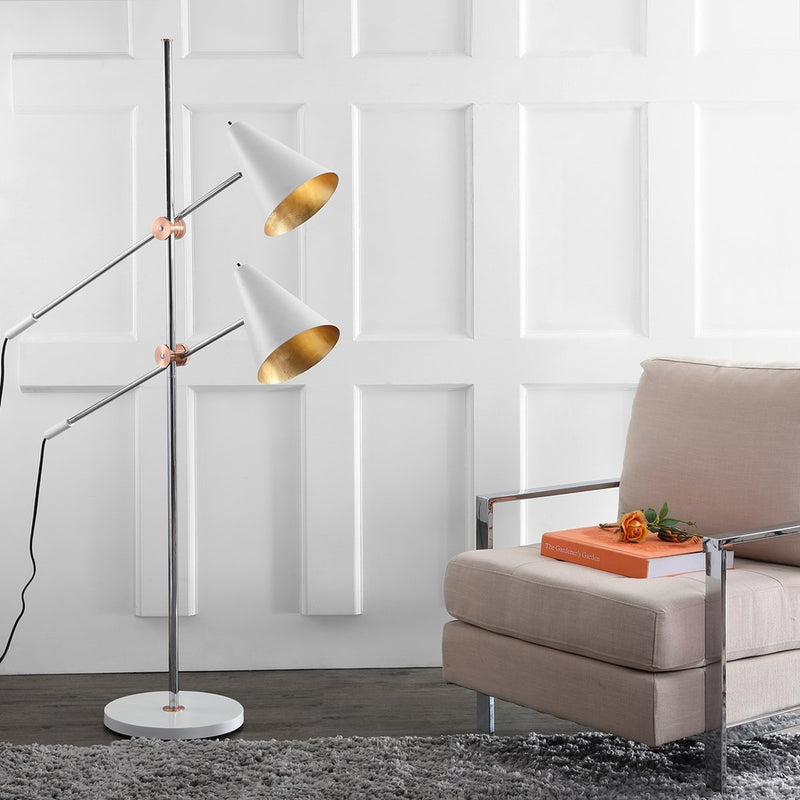 Safavieh Reed 71-Inch H Floor Lamp - White | Floor Lamps | Modishstore