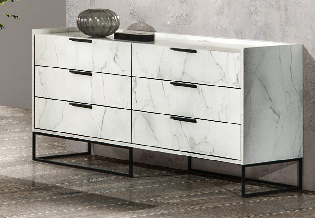 Nova Domus Marbella - Italian Modern White Marble Dresser | Dressers | Modishstore - 3