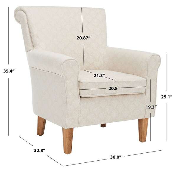 Safavieh Hazina Club Chair - Beige Flower | Accent Chairs | Modishstore - 4