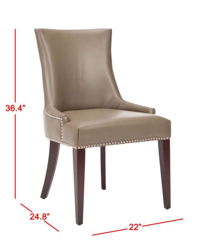 Safavieh Becca 19''H Leather Dining Chair - Silver Nail Heads | Dining Chairs | Modishstore - 2