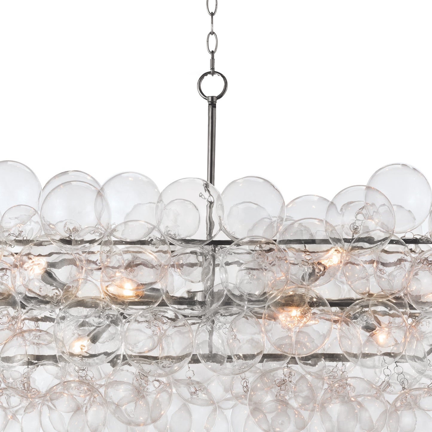 Bubbles Chandelier Linear Clear Polished Nickel By Regina Andrew | Chandeliers | Modishstore - 4