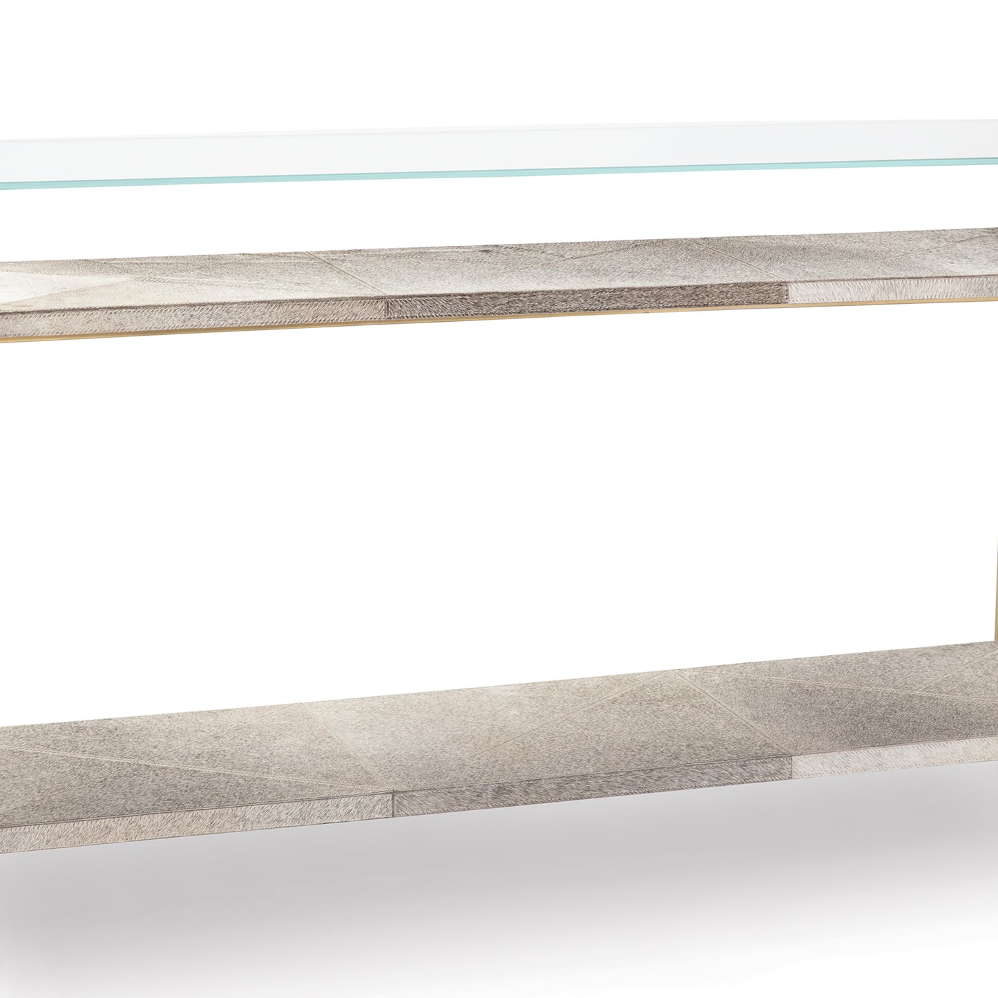 Andres Hair on Hide Console Large Brass By Regina Andrew | Console Tables | Modishstore - 4