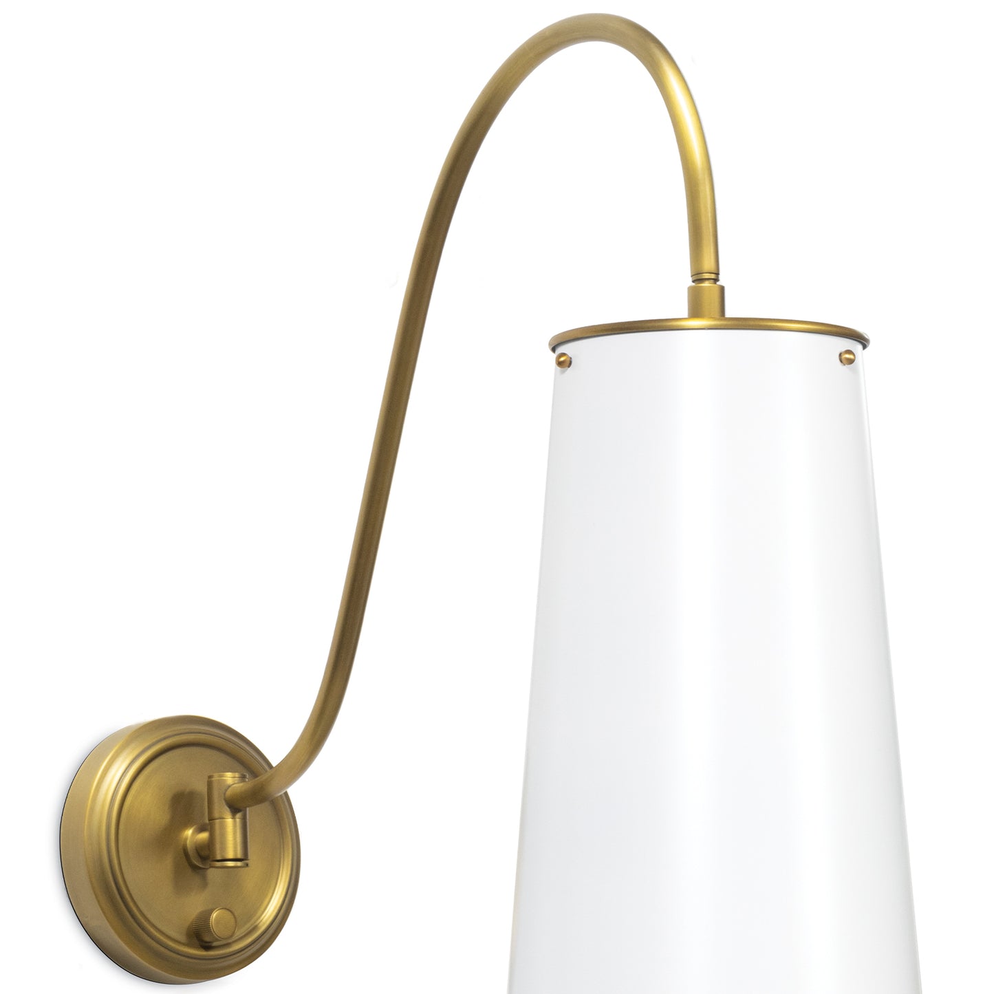 Hattie Sconce White and Natural Brass By Regina Andrew | Sconces | Modishstore - 2