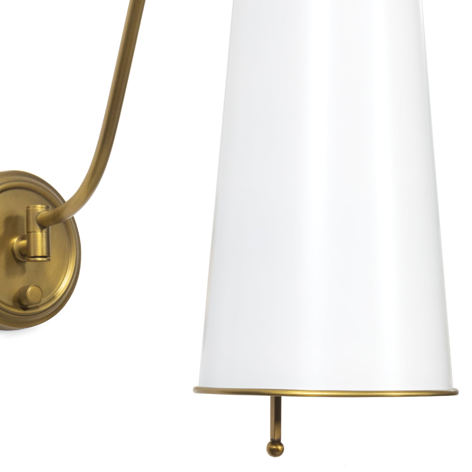 Hattie Sconce White and Natural Brass By Regina Andrew | Sconces | Modishstore - 3