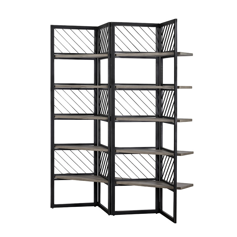 Modrest Grimaldi Modern Concrete & Black Metal Shelf | Shelves & Shelving Units | Modishstore - 2