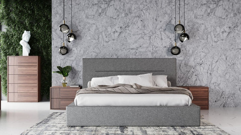 Nova Domus Juliana - Italian Modern Grey Upholstered Bed | Beds | Modishstore - 1