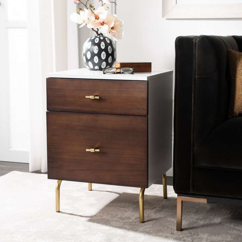 Safavieh Genevieve 2 Drawer Nightstand | Nightstands | Modishstore - 2