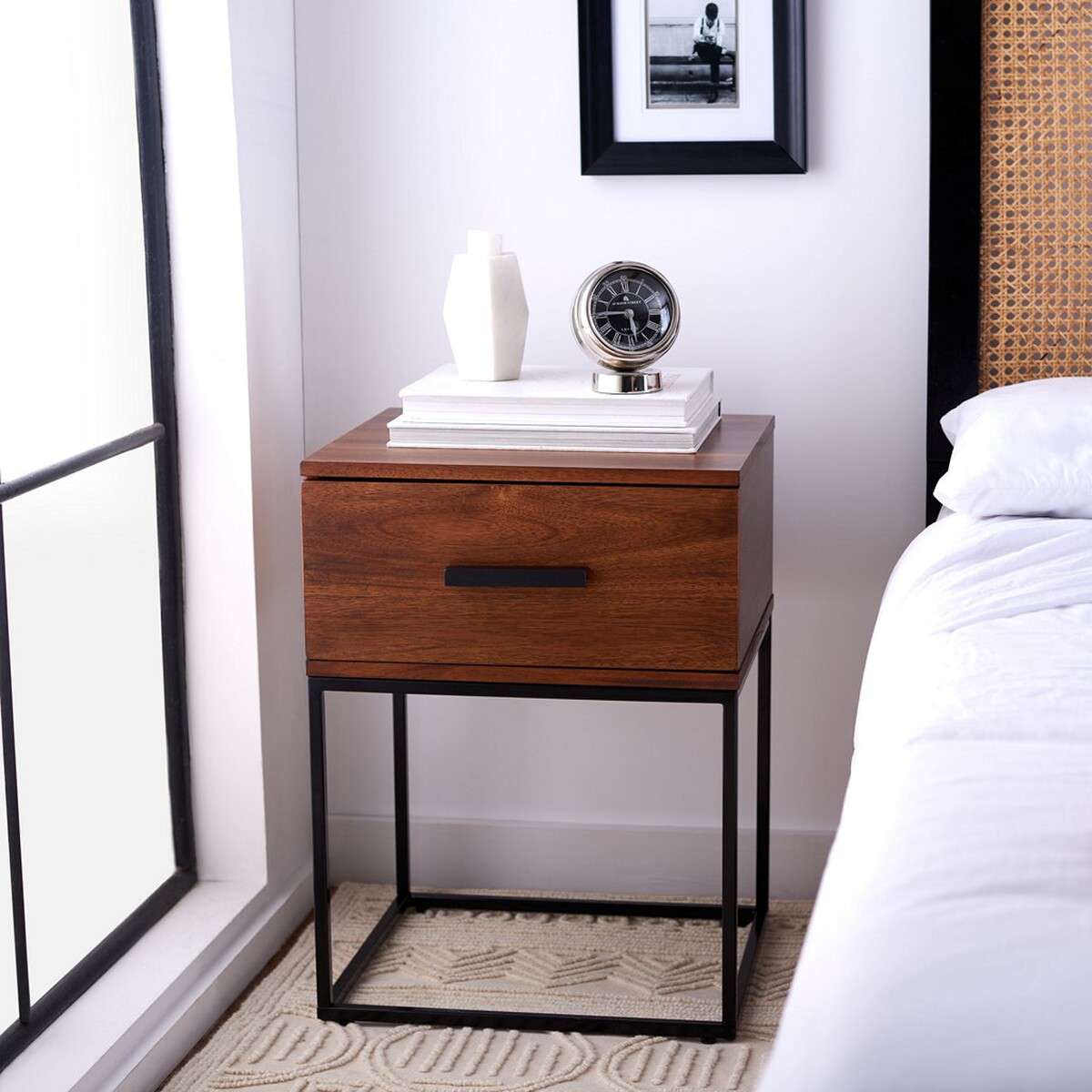 Safavieh Marquise 1 Drawer Nighstand - Brown | Nightstands | Modishstore - 4