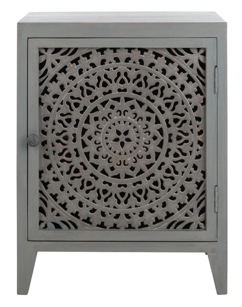 Safavieh Thea 1 Door Carved Nightstand | Nightstands | Modishstore - 1