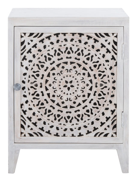 Safavieh Thea 1 Door Carved Nightstand | Nightstands | Modishstore - 1