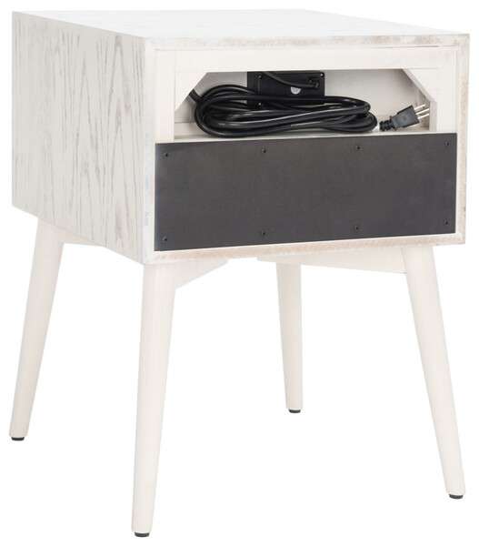 Safavieh Scully Nightstand W/ Usb - White Wash | Nightstands | Modishstore - 3