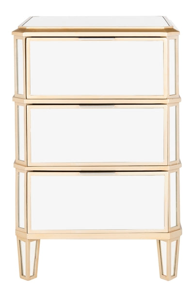 Safavieh Giana 3 Drawer Mirrored Nightstand | Nightstands | Modishstore - 1