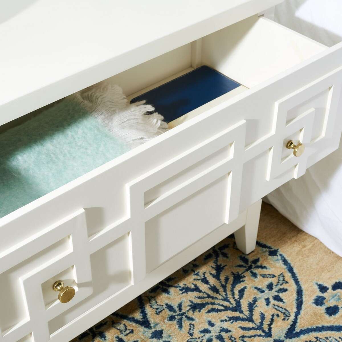 Safavieh Luiza 2 Drawer Nightstand - White | Nightstands | Modishstore - 3