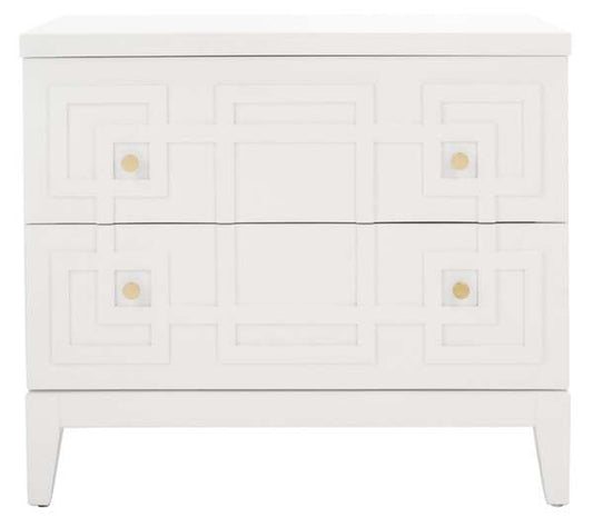 Safavieh Luiza 2 Drawer Nightstand - White | Nightstands | Modishstore