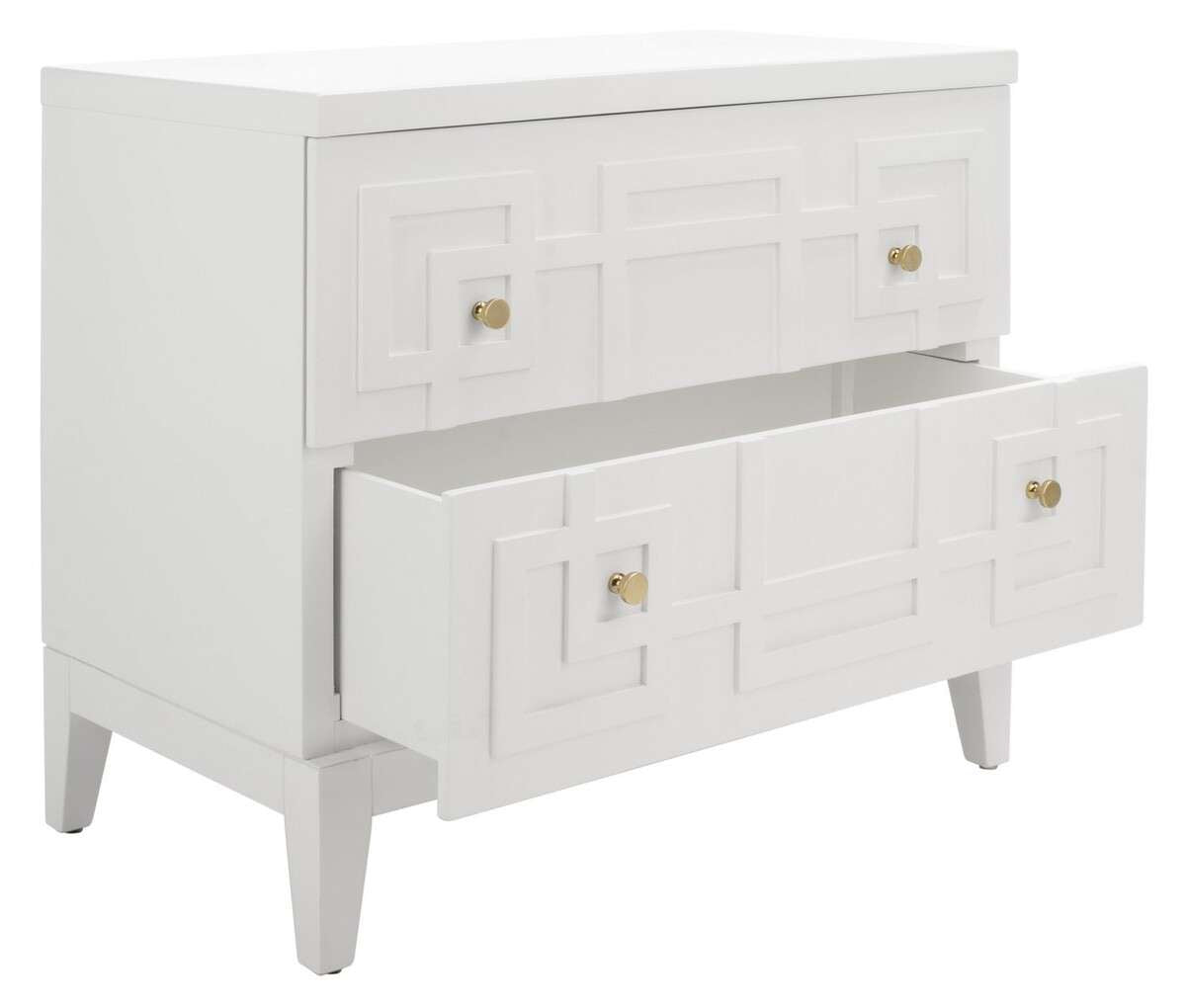 Safavieh Luiza 2 Drawer Nightstand - White | Nightstands | Modishstore - 2