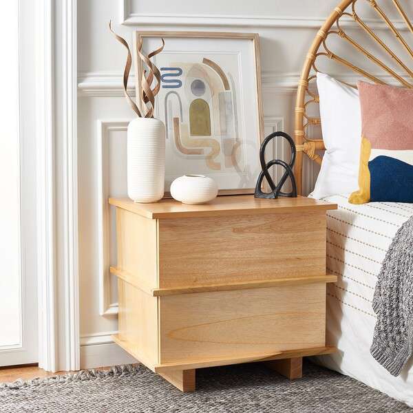 Safavieh Rodney 2 Drawer Nightstand - Natural | Nightstands | Modishstore