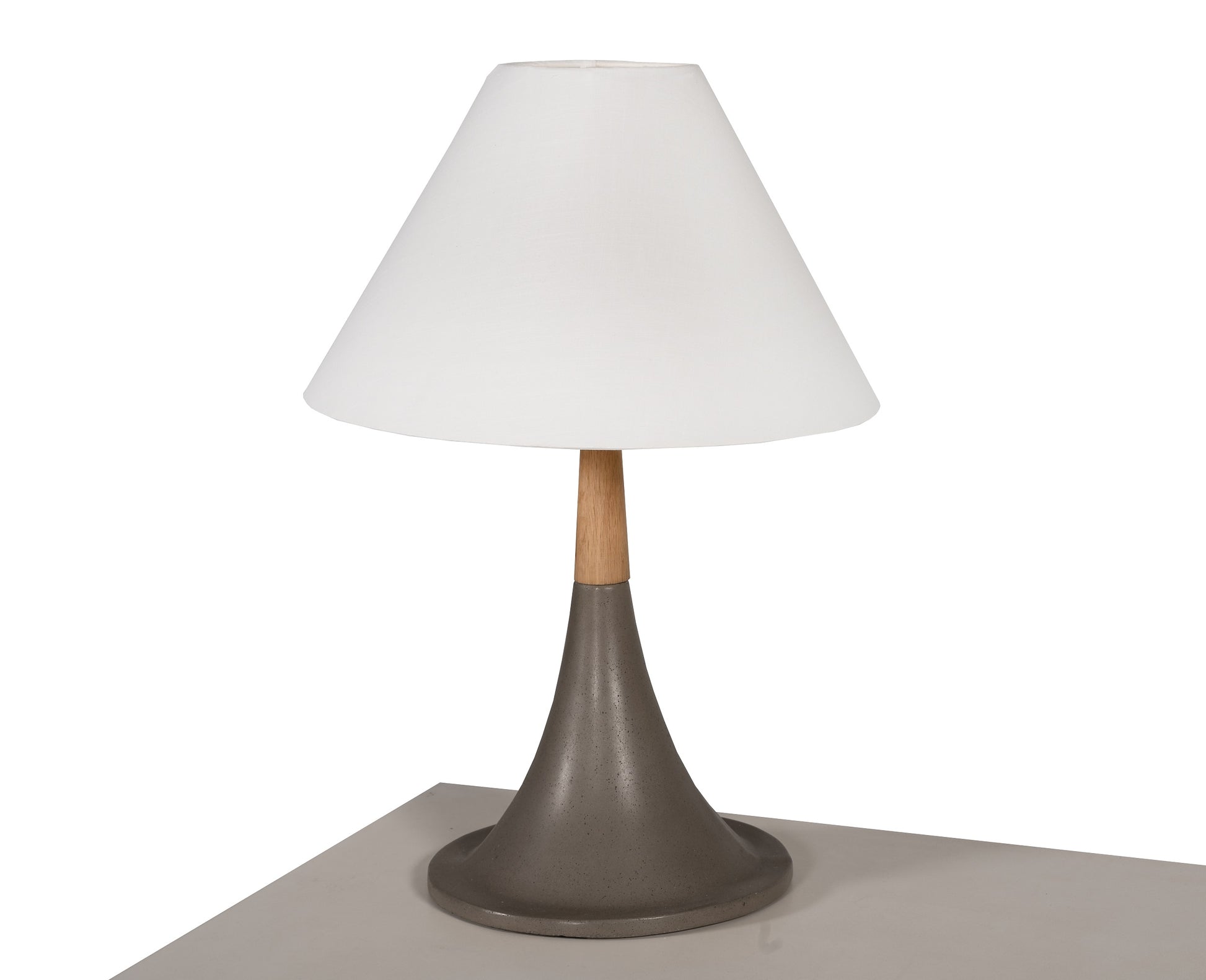 Modrest Nunez Modern Concrete & Oak Table Lamp | Table Lamps | Modishstore - 2