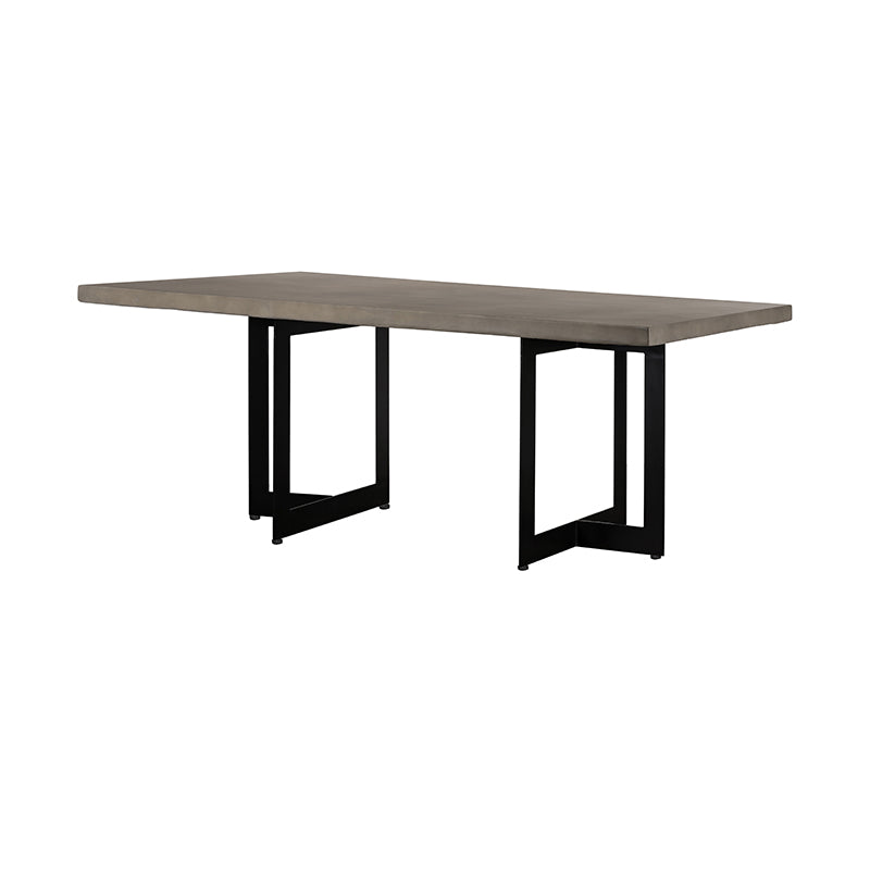 Modrest Sharon Modern Concrete & Black Metal Dining Table | Dining Tables | Modishstore - 1