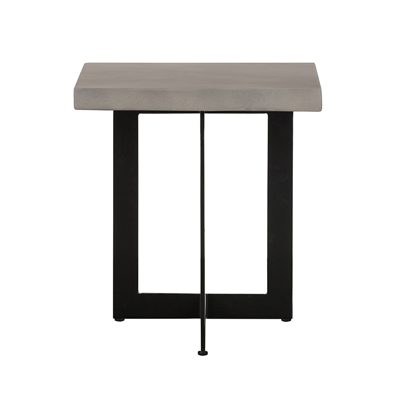 Modrest Sharon Modern Concrete & Black Metal End Table | End Tables | Modishstore - 3