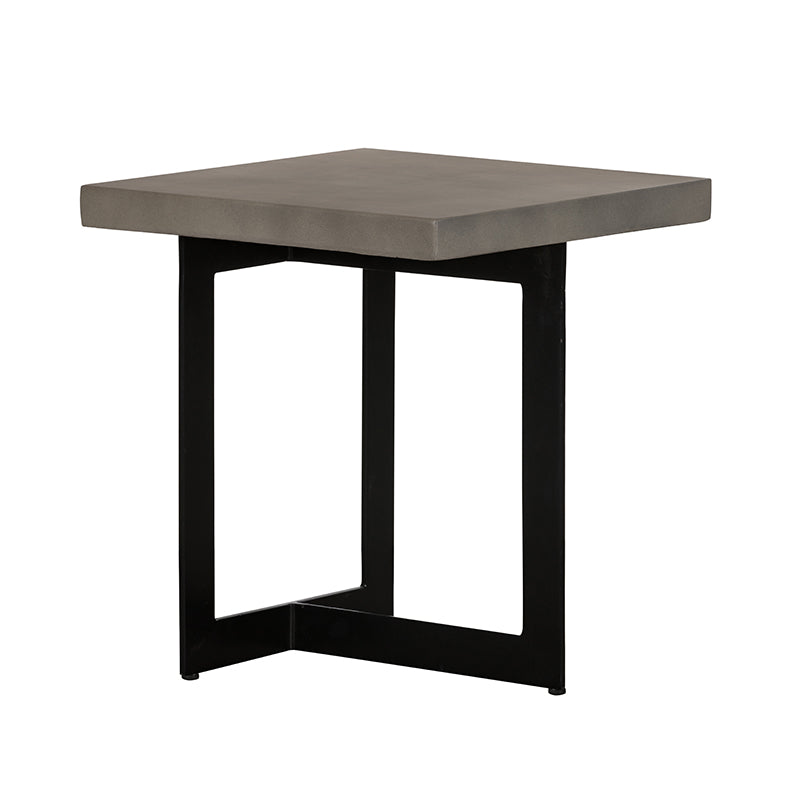 Modrest Sharon Modern Concrete & Black Metal End Table | End Tables | Modishstore - 2