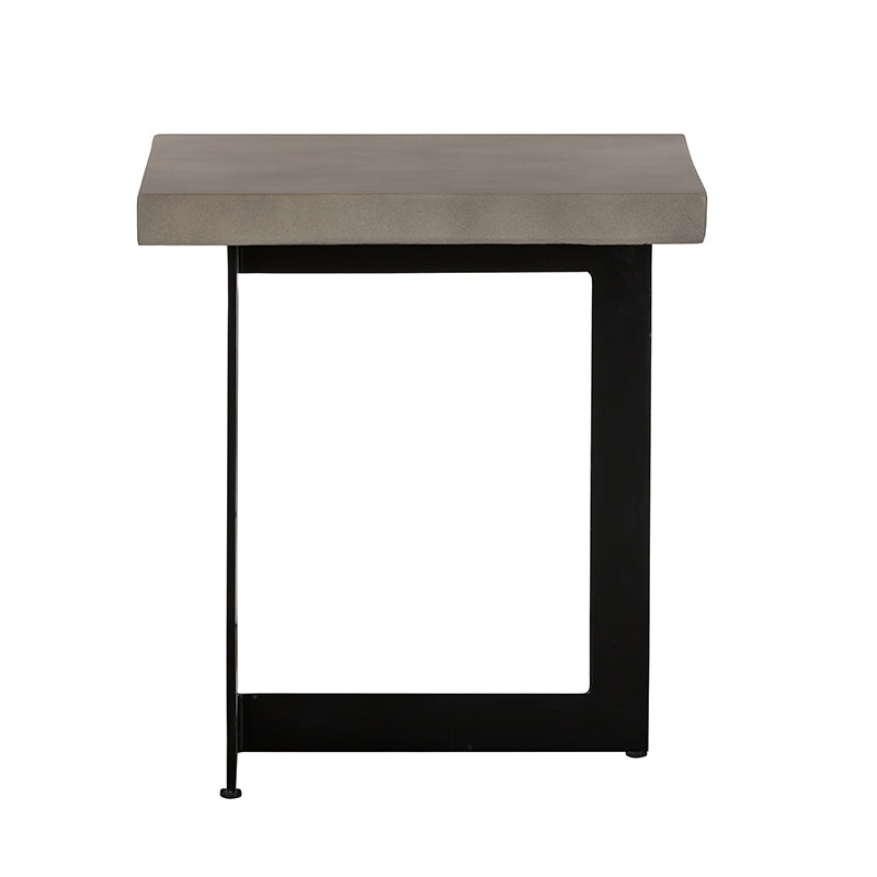 Modrest Sharon Modern Concrete & Black Metal End Table | End Tables | Modishstore - 4