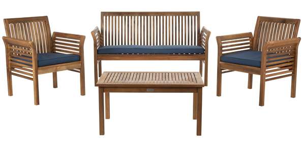 Safavieh Carson 4 Pc Outdoor Set | Outdoor Sofas, Loveseats & Sectionals | Modishstore - 6