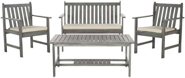 Safavieh Burbank 4 Pc Outdoor Set | Outdoor Sofas, Loveseats & Sectionals | Modishstore - 4