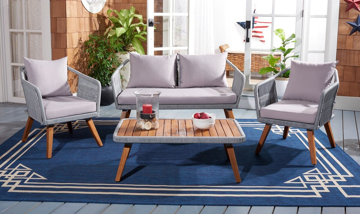 Safavieh alda 4 piece outdoor set with accent pillows hot sale