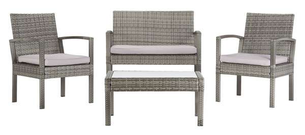 Safavieh Bassey 4Pc Living Set | Outdoor Patio |  Modishstore  - 5