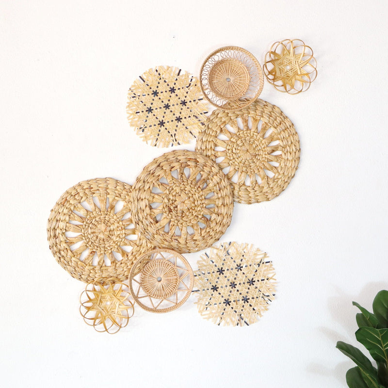 Pa Nee - Wall Hanging Art Decor Set Of 9 By Thaihome | Wall Decor | Modishstore