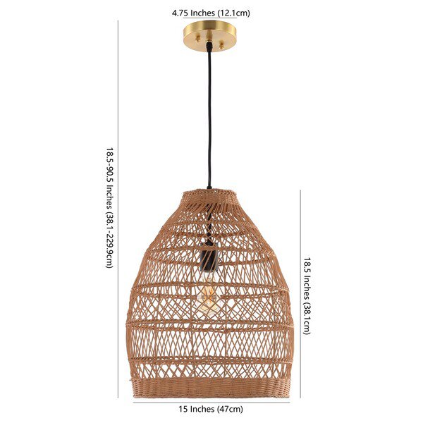 Safavieh Elodia Pendant - Natural | Pendant Lamps | Modishstore - 3