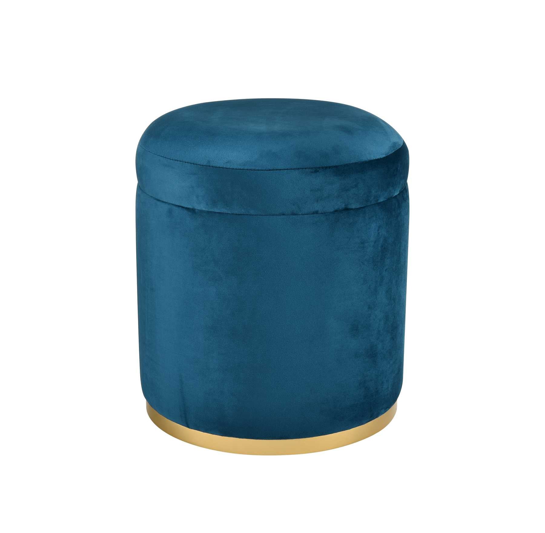 Raina Ottoman - Navy By ELK |Ottomans |Modishstore 